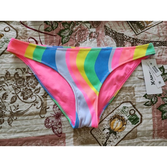 Hurley Juniors Soft Waves Cutout Tie-Back Bikini Top Side- Strap Bikini Medium - Picture 6 of 8